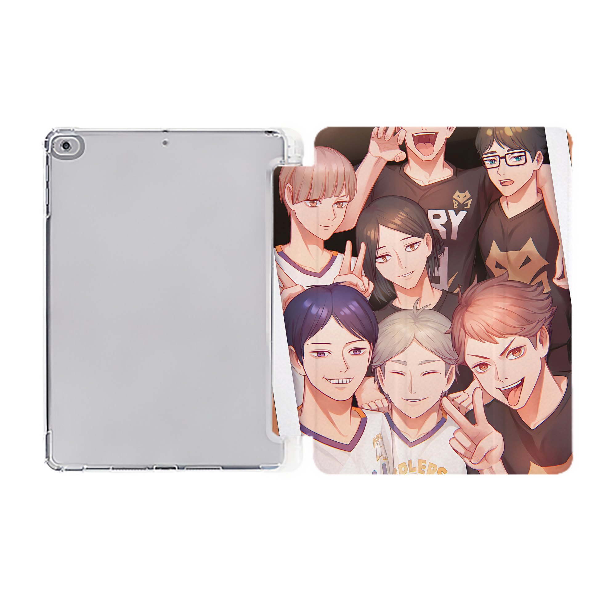 （画像用） ハイキュー!! Haikyu!! IPad ケース ペン収納付き 三つ折りスタンド PUレザー×シリコン 対応機種9.5/10.5/10.9インチ